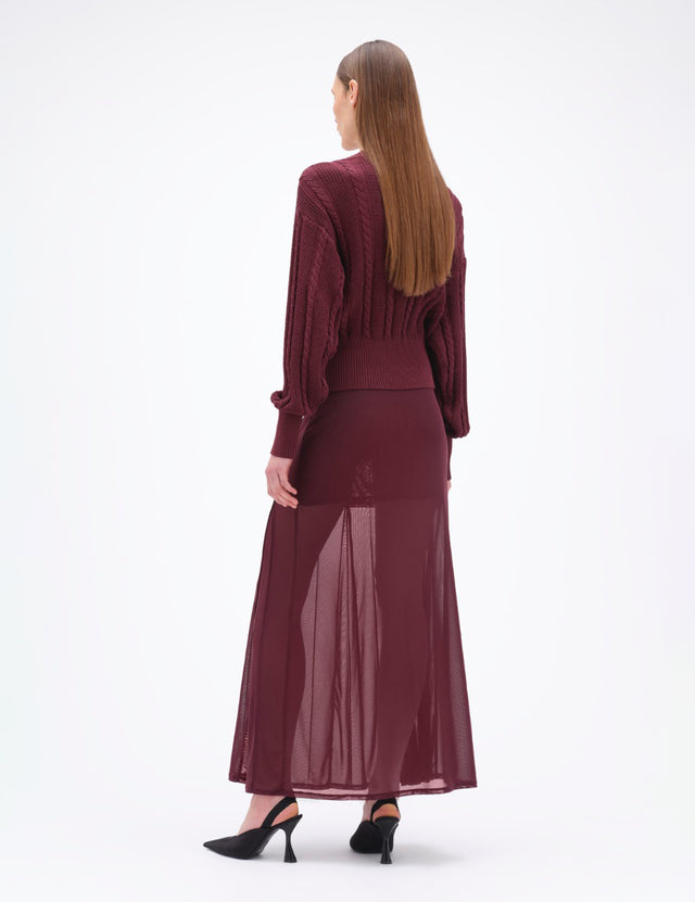 REMAIN Birger Christensen - Pleated Midi Mesh Skirt
