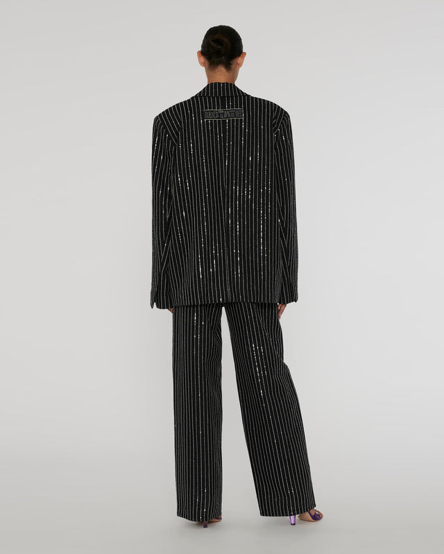 ROTATE Birger Christensen - Sequin Twill Wide Pants