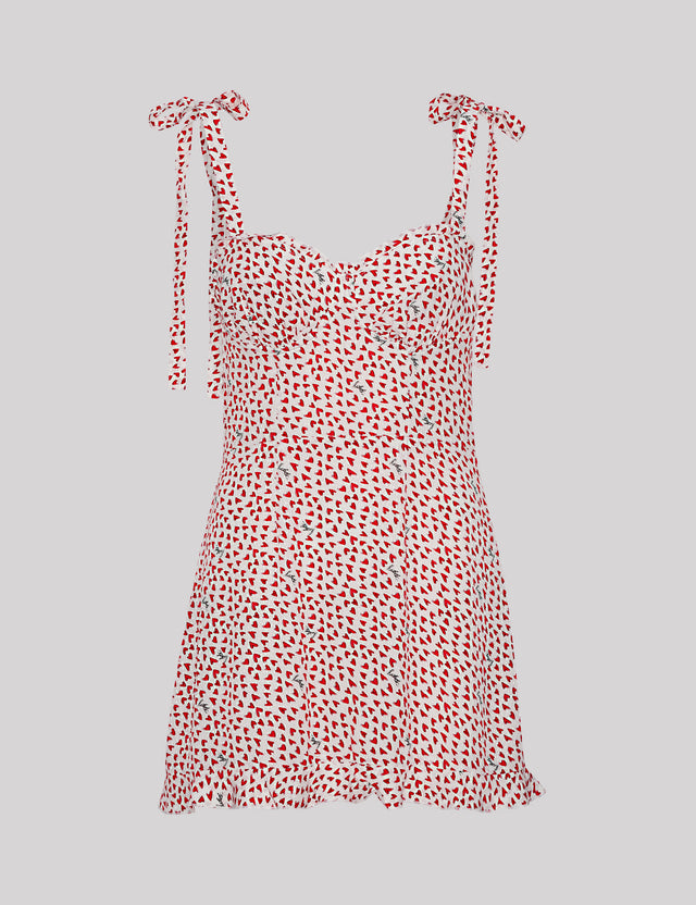 ROTATE Birger Christensen - Printed Mini Ruffle Dress